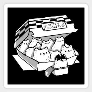 Kitten Nuggets Fast Food Cat Black and White by Tobe Fonseca Sticker